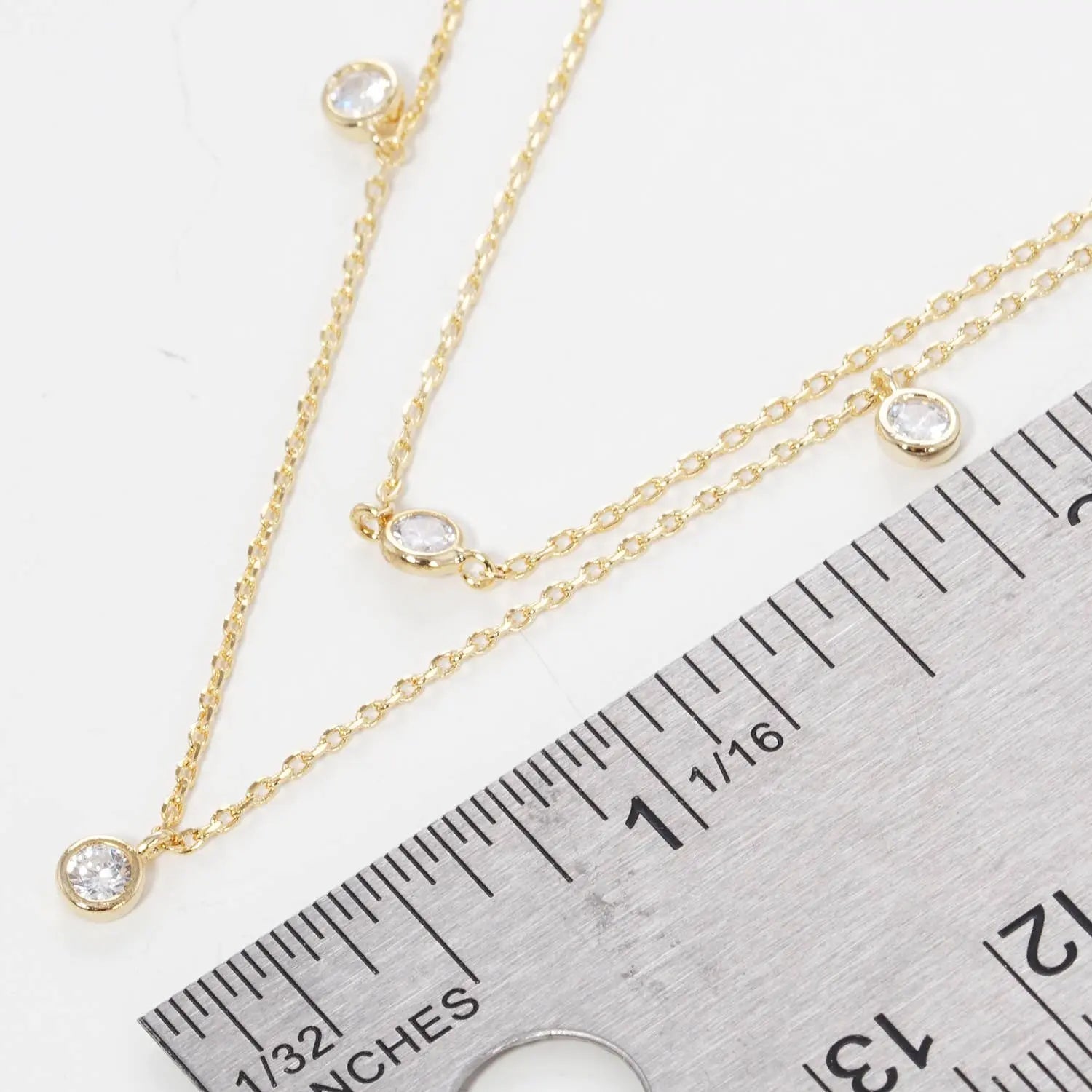 Cubic Zirconia Layered Gold Dipped Necklace - Sienna Roe